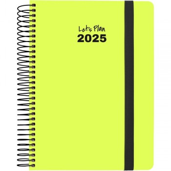 AGENDA ANUAL 2025 GRAFOPLAS D/P A5 NEÓN AMARILLO