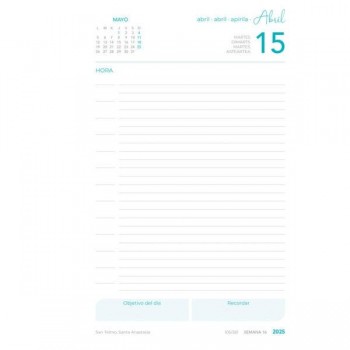 AGENDA ANUAL 2025 GRAFOPLAS D/P A5 COLORS MINT