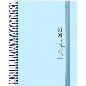 AGENDA ANUAL 2025 GRAFOPLAS D/P A5 COLORS AZUL PASTEL