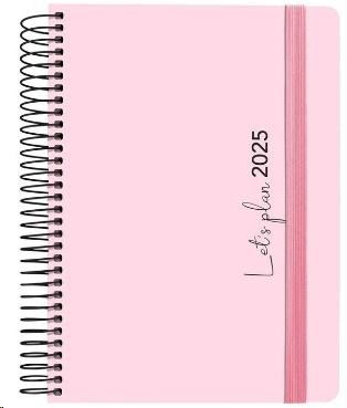 AGENDA ANUAL 2025 GRAFOPLAS D/P A5 COLORS ROSA PASTEL