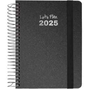 AGENDA ANUAL 2025 GRAFOPLAS S/V A6 METALLIC NEGRO