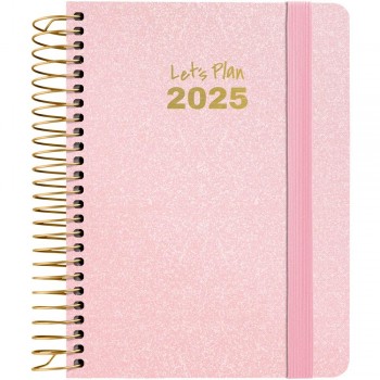 AGENDA ANUAL 2025 GRAFOPLAS S/V A6 METALLIC ROSA PASTEL