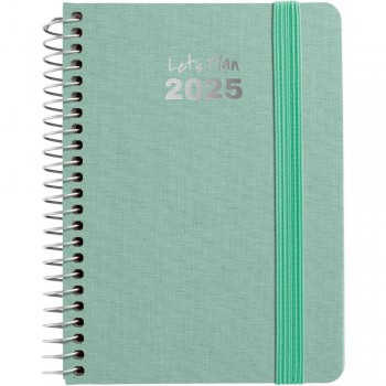 AGENDA ANUAL 2025 GRAFOPLAS S/V A6 FANCY VERDE AGUA