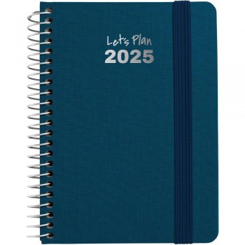 AGENDA ANUAL 2025 GRAFOPLAS S/V A6 FANCY AZUL OSCURO