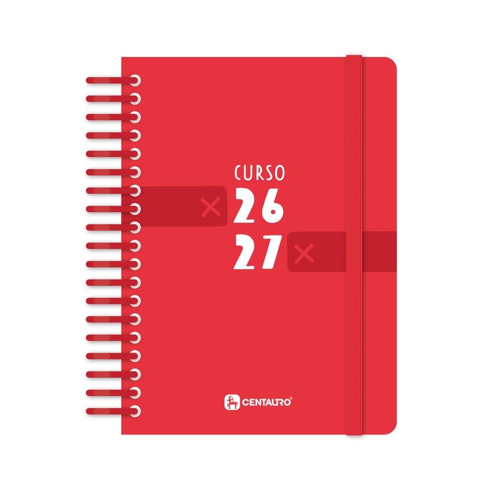 (26) AGENDA ESCOLAR 2026-2027 GRAFOPLAS FORRADA A6 DP CENTAURO ROJO