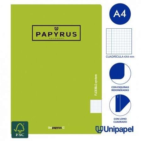 LIBRETA GRAPADA PP PAPYRUS A4 48H 4X4 VERDE