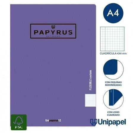 LIBRETA GRAPADA PP PAPYRUS A4 48H 4X4 VIOLETA