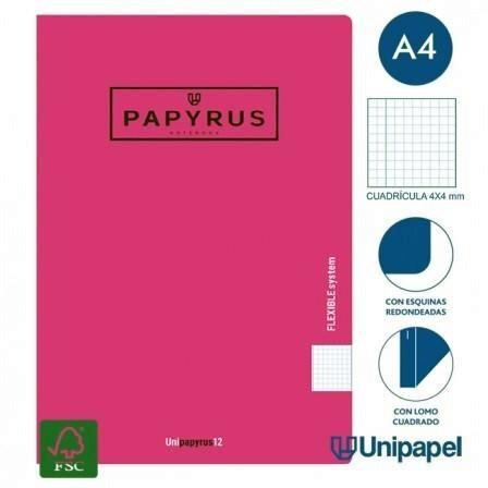 LIBRETA GRAPADA PP PAPYRUS A4 48H 4X4 FUCSIA