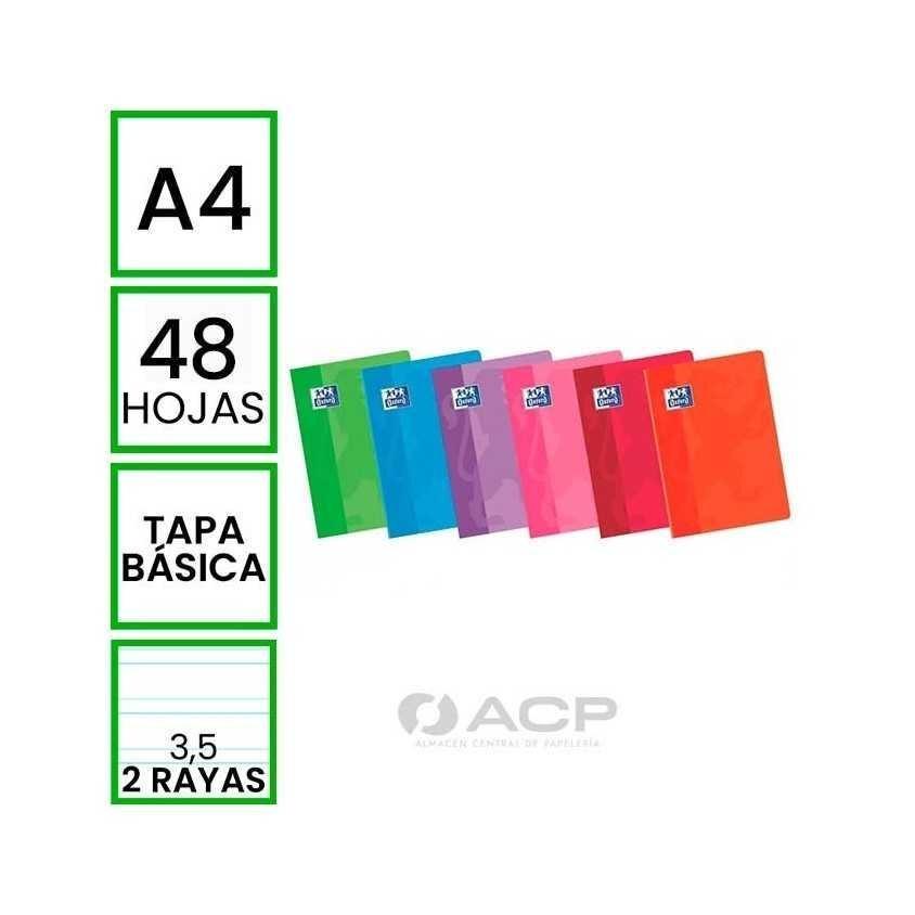 LIBRETA OXFORD TAPA BLANDA TAMAÑO CUARTO 48H RAYADO PAUTA 3,5MM