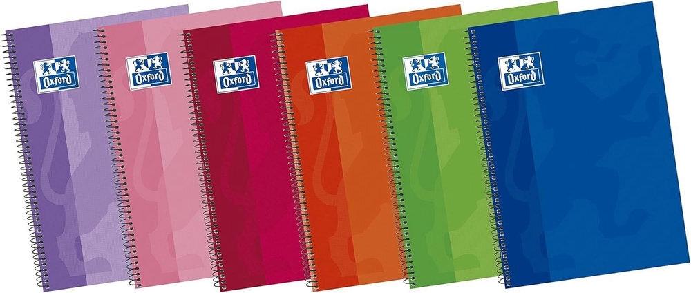 CUADERNOS OXFORD TAPA EXTRADURA TAMAÑO FOLIO 80 HOJAS 1 LÍNEA C/M 90GRS COLORES SURTIDO