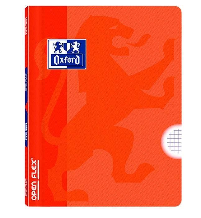 LIBRETA OXFORD OPENFLEX TAPA DE PLASTICO TAMAÑO A4 CUADRICULA 4MM 48H COLOR NARANJA