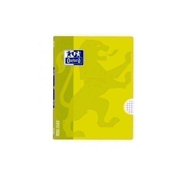 LIBRETA OXFORD OPENFLEX TAPA DE PLASTICO TAMAÑO A4 CUADRICULA 4MM 48H COLOR LIMA