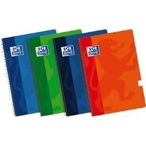 CUADERNOS OXFORD TAPA EXTRADURA TAMAÑO CUARTO 80 HOJAS 3,5mm 90GRS COLORES SURTIDO