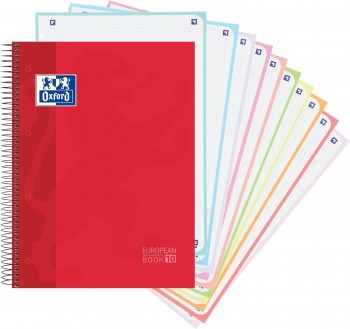 CUADERNO OXFORD TAPA EXTRADURA EUROPEANBOOK 5  TAMAÑO A-4+ 120 HOJAS LISO 90GRS COLORES SURTIDO