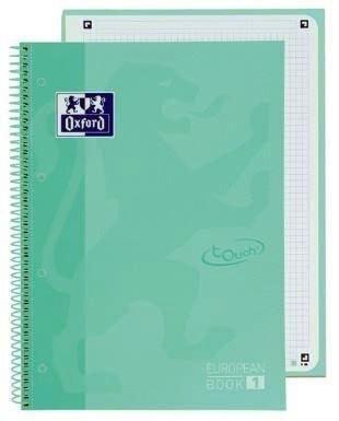 CUADERNO OXFORD EUROPEANBOOK1 T.EXTRADURA A4+ 80H.5X5 ICE MINT PASTEL TOUCH