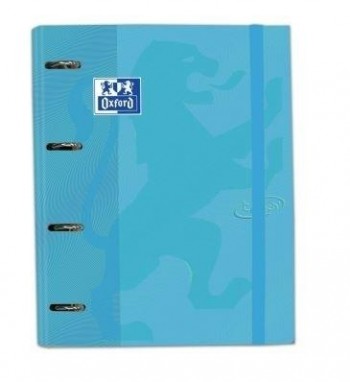 CARPETA ANILLA CON RECAMBIO OXFORD TAPA TOUCH TAMAÑO A-4+ 100 HOJAS 5X5 90GRS AZUL PASTEL