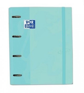 CARPETA ANILLA CON RECAMBIO OXFORD TAPA TOUCH TAMAÑO A-4+ 100 HOJAS 5X5 90GRS MENTA PASTEL