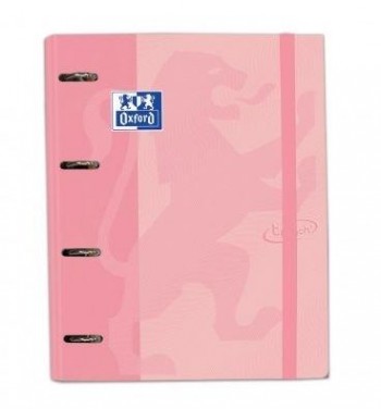 CARPETA ANILLA CON RECAMBIO OXFORD TAPA TOUCH TAMAÑO A-4+ 100 HOJAS 5X5 90GRS FLAMINGO