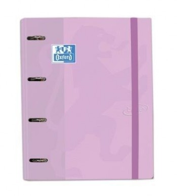 CARPETA ANILLA CON RECAMBIO OXFORD TAPA TOUCH TAMAÑO A-4+ 100 HOJAS 5X5 90GRS LAVANDA