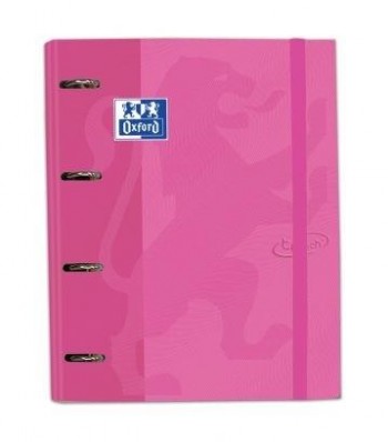 CARPETA ANILLA CON RECAMBIO OXFORD TAPA TOUCH TAMAÑO A-4+ 100 HOJAS 5X5 90GRS FUCSIA PASTEL