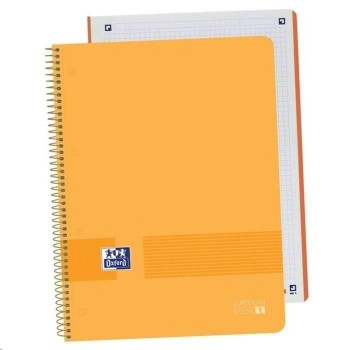 CUADERNO OXFORD EUROPEANBOOK 1 LIVE&GO T.PLÁSTICO A4+ 80H 5X5 MELOCOTÓN