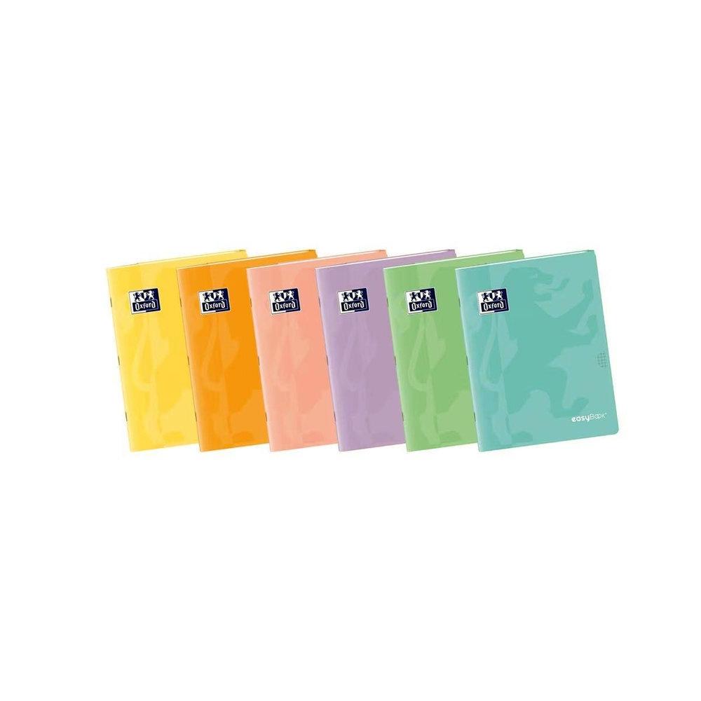 LIBRETA GRAPADA OXFORD TAPA PLÁSTICO EASYBOOK TAMAÑO A4 48H CUADRICULA 4MM COLORES PASTEL
