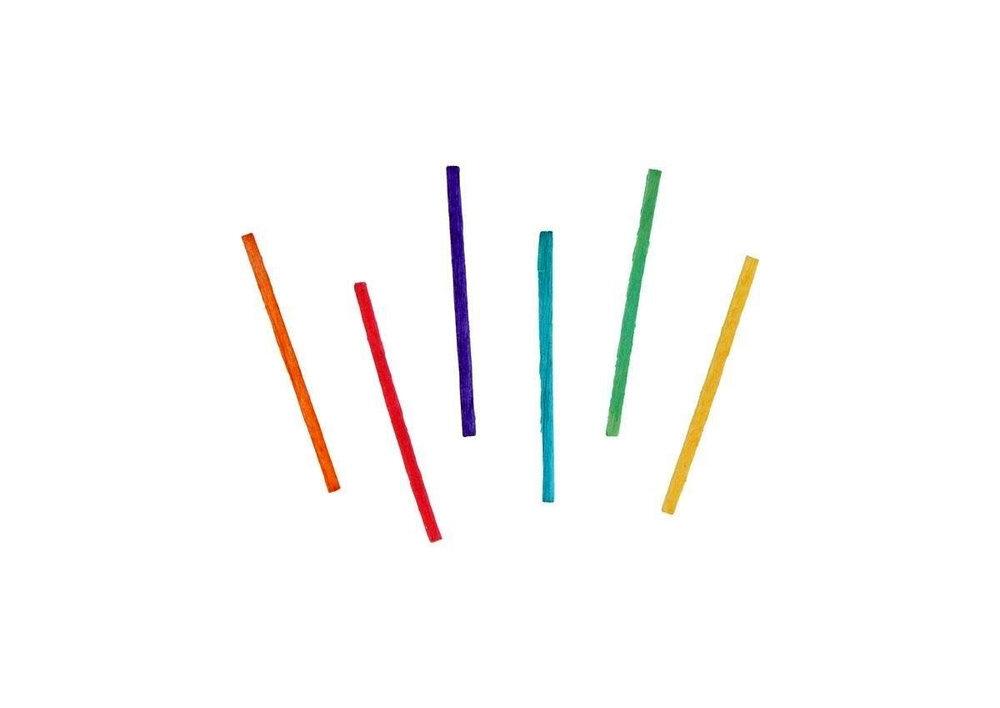 BASTONES DE MADERA COLORES SURTIDOS MIX DE COLORES 48X2X2MM