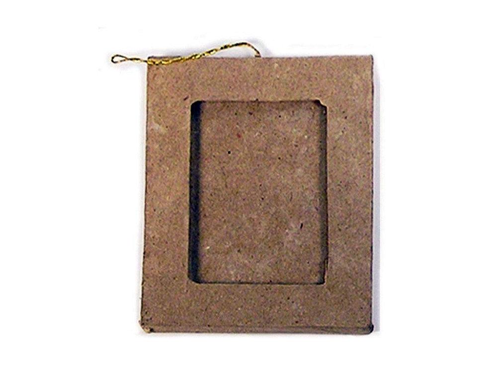 PORTARETRATO PAPEL MACHE RECTANGULAR COLGANTE 9X7CM