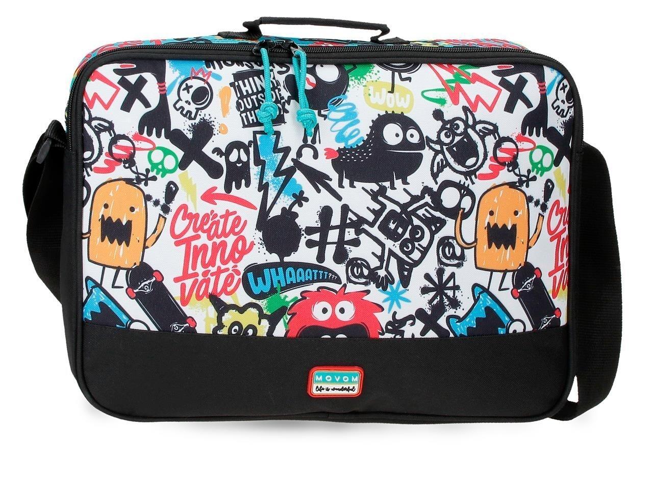 CARTERA EXTRAESCOLAR 38CM. MOVOM MONSTERS NEGRO