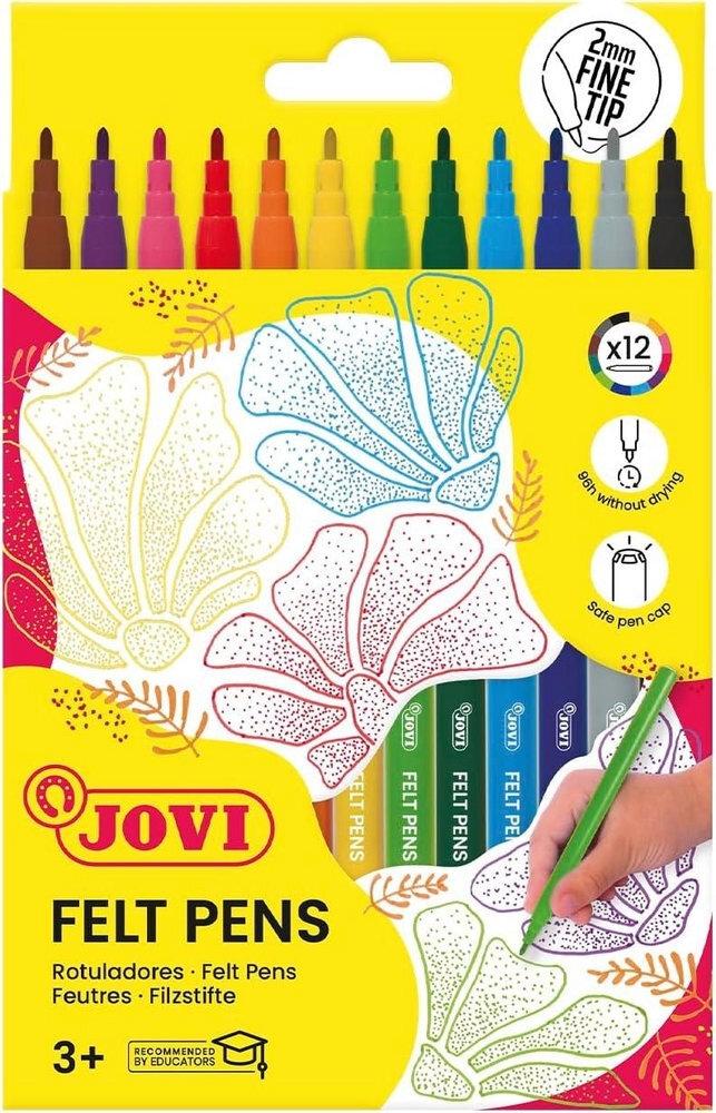 ROTULADORES DE COLORES JOVI TRAZO FINO CAJA DE 12 COLORES