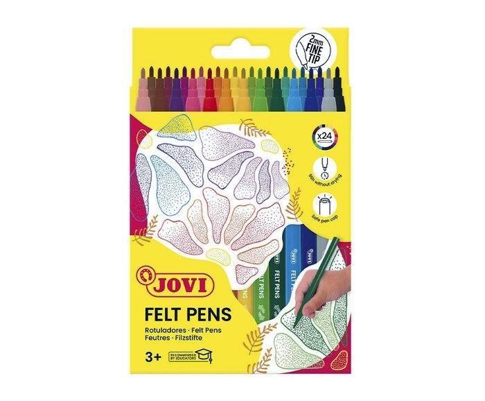 ROTULADORES DE COLORES JOVI TRAZO FINO CAJA DE 24 COLORES