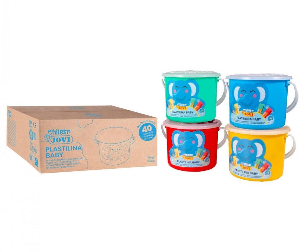 MY FIRST PLASTILINA BABY JOVI BUCKET ESCOLAR 40 PASTILLAS 38 G COLORES SURTIDOS (10 UDS X 4 COLORES) (+ 12 MESES)