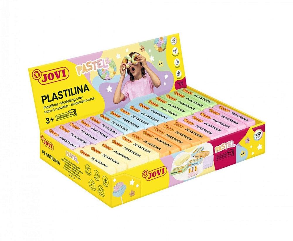(25) PLASTILINA JOVI 50GR CAJA DE 30U COLORES PASTELES