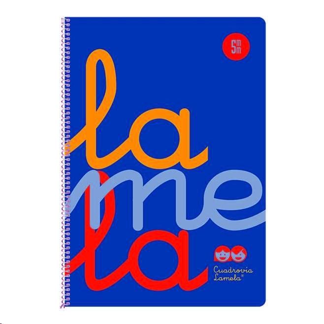 CUADERNO LAMELA 5MM TAPA PLASTICO CUARTO COLOR AZUL