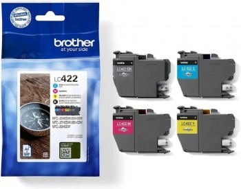 PACK 4 CARTUCHOS LC422 BROTHER