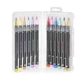 SET OF 12 BRUSH MARKERS - BRUSH MARKERS - PASTEL COLOURS