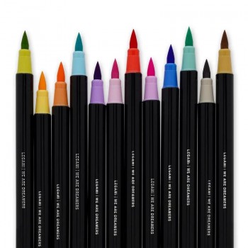 SET OF 12 BRUSH MARKERS - BRUSH MARKERS - PASTEL COLOURS