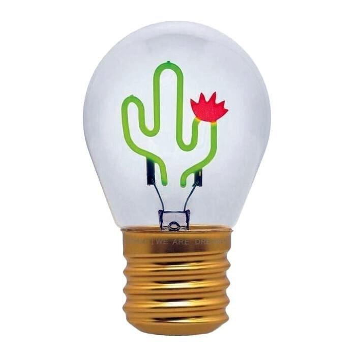 (25)LAMPARA DE MESA CON FORMA DE BOMBILLA  CACTUS