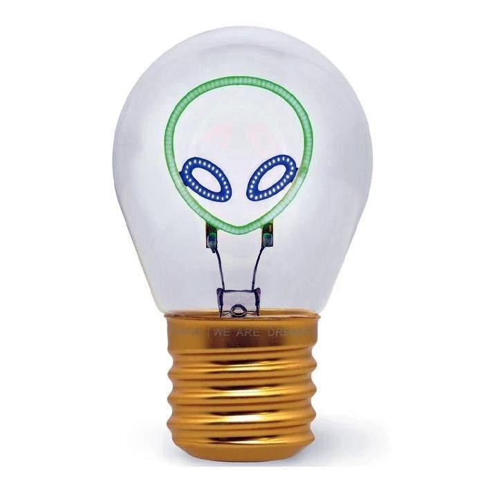(25) LAMPARA DE MESA CON FORMA DE BOMBILLA  ALIEN