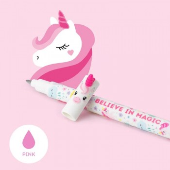 BOLIGRAFO BORRABLE UNICORNIO TINTA ROSA