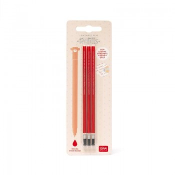 SET  3 CARGAS BOLIGRAFO BORRABLE LEGAMI COLOR ROJO