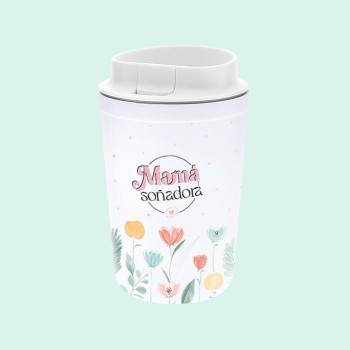 VASO TERMICO CON TAPA 350ML MAMA SOÑADORA