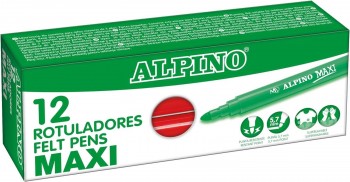 ROTULADORES ALPINO MAXI COLOR ROJO 12 U