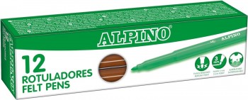 ROTULADORES ALPINO MAXI COLOR MARRON 12 U