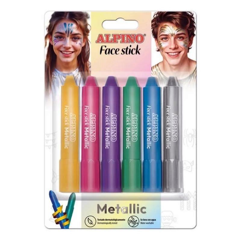 BARRA MAQUILLAJE FACE STICK SET 6 COLORES METALICOS