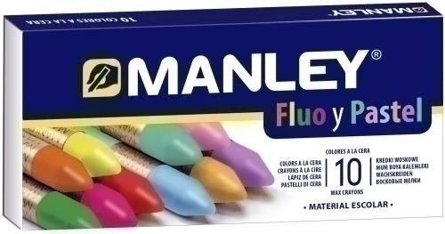 CERAS BLANDAS MANLEY FLUOR Y PASTEL CAJA DE 10 UNIDADES