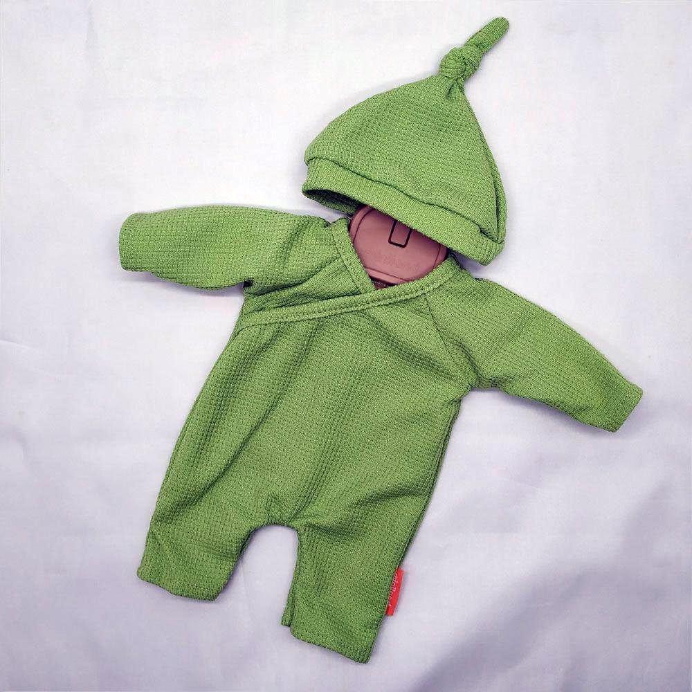 PIJAMA VERDE CON GORRO PARA MUÑECO DE 32 CM +18 MESES