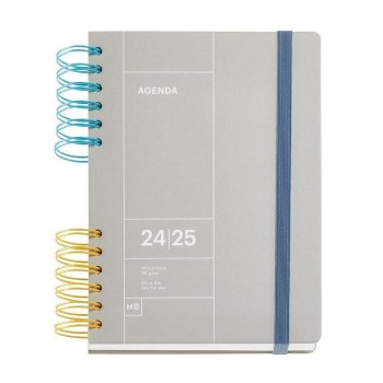 AGENDA ESCOLAR 2024-2025 MQ PLUS S/V 150X213 MM GRIS B2B