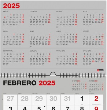 CALENDARIO PARED 2025  2025  A4 NUMEROS GRANDES BASIC