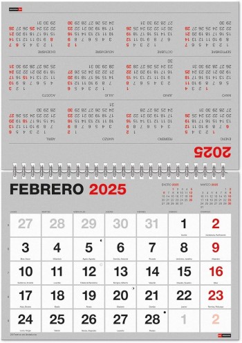 CALENDARIO SOBREMESA 2025 A5 NUMEROS GRANDES BASIC